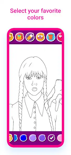 Play Wendesday Coloring Book App as an online game Wendesday Coloring Book App with UptoPlay