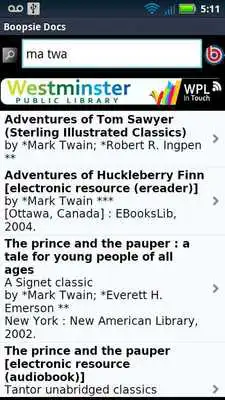 Play Westminster Library In Touch