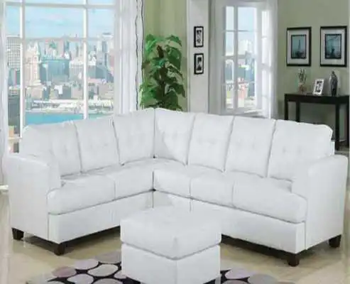 Play White Leather Living Room Set
