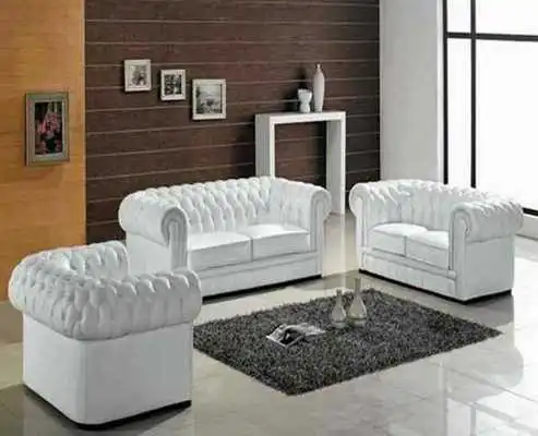 Play White Leather Living Room Set