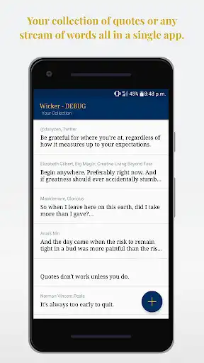 Play Wicker - Save quotes or any statement  and enjoy Wicker - Save quotes or any statement with UptoPlay