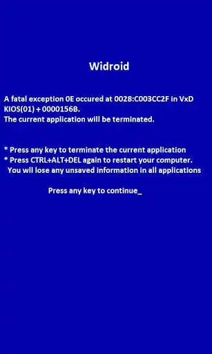 Play Widroid Blue screen wallpaper  and enjoy Widroid Blue screen wallpaper with UptoPlay