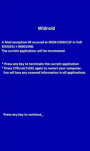 Play Widroid Blue screen wallpaper as an online game Widroid Blue screen wallpaper with UptoPlay