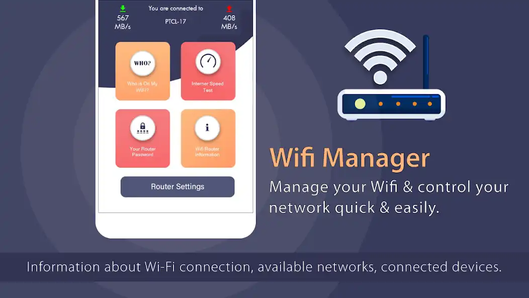 Play Wifi Manager : Wifi Speed Test  and enjoy Wifi Manager : Wifi Speed Test with UptoPlay
