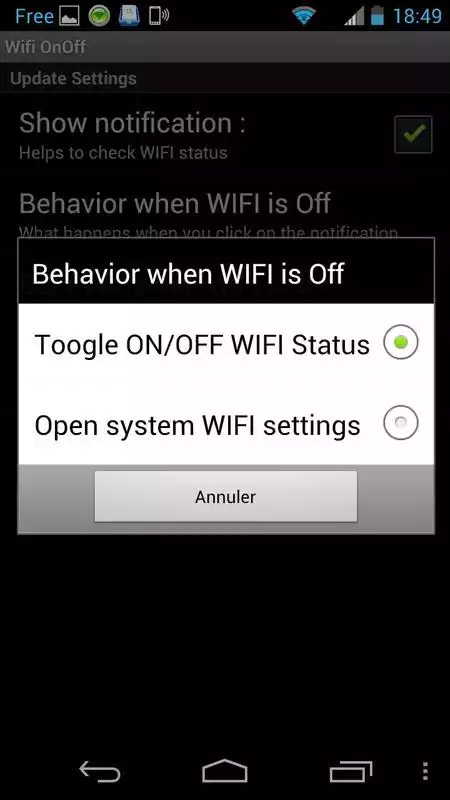 Play Wifi on/off - Widget