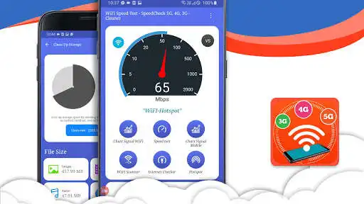 Play WiFi Speed Test - SpeedCheck 5G, 4G, 3G - Cleaner  and enjoy WiFi Speed Test - SpeedCheck 5G, 4G, 3G - Cleaner with UptoPlay