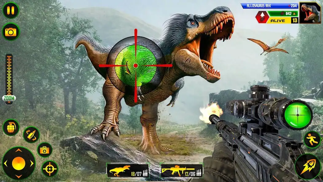 Play Wild Dino Hunting : Gun Games as an online game Wild Dino Hunting : Gun Games with UptoPlay