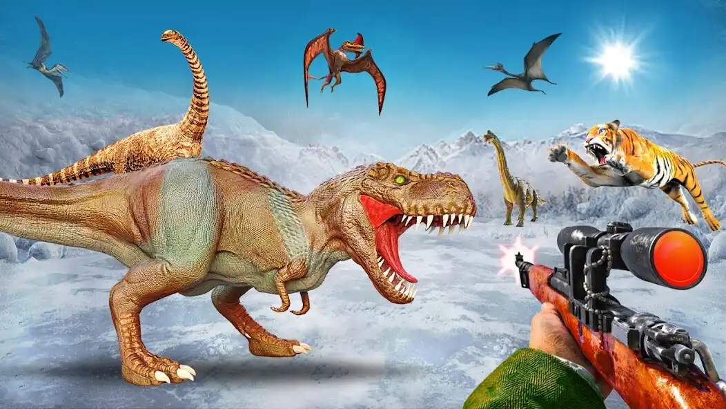 Play Wild Dinosaur Hunter Gun Games as an online game Wild Dinosaur Hunter Gun Games with UptoPlay