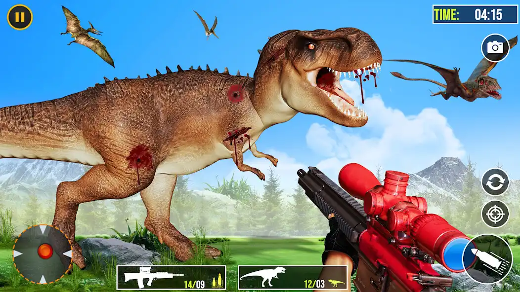 Play Wild Dino Shooter Hunting Game as an online game Wild Dino Shooter Hunting Game with UptoPlay