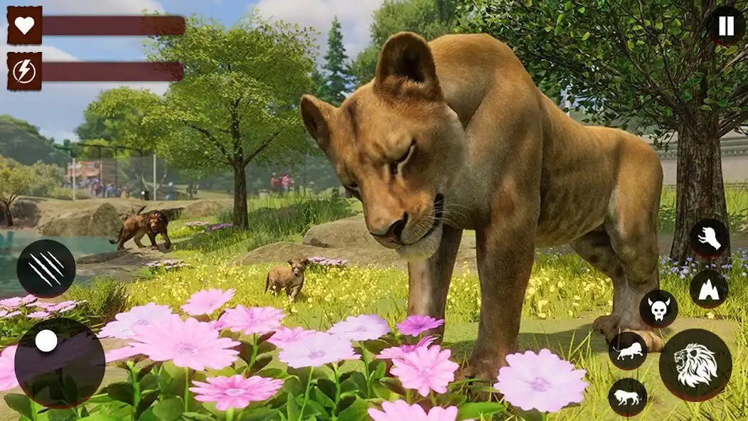 Play Wild Lion family simulator as an online game Wild Lion family simulator with UptoPlay