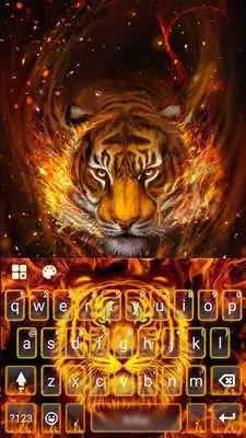 Play Wild Red Flaming Tiger Keyboard Theme