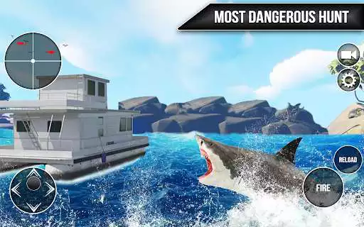 Play Wild Shark Fish Hunting game as an online game Wild Shark Fish Hunting game with UptoPlay