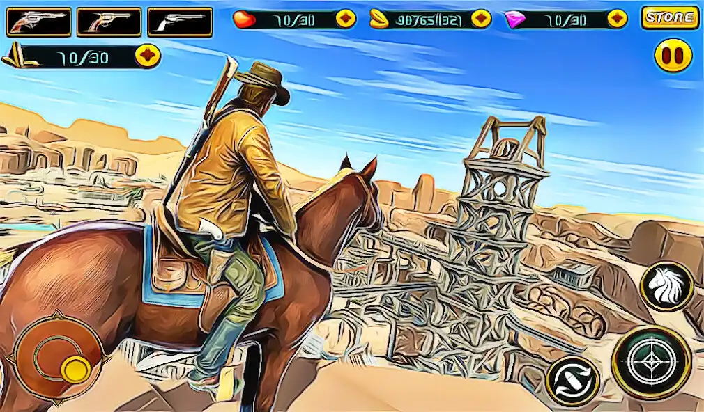 Play Wild Western Gun Fighter: Cowboy Gun Shooting Game  and enjoy Wild Western Gun Fighter: Cowboy Gun Shooting Game with UptoPlay