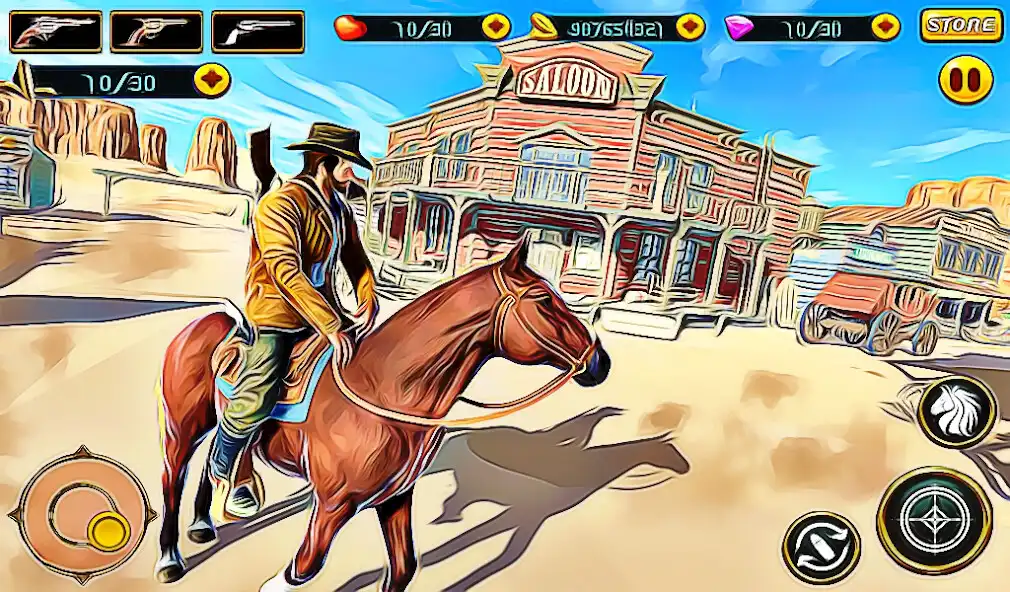 Play Wild Western Gun Fighter: Cowboy Gun Shooting Game as an online game Wild Western Gun Fighter: Cowboy Gun Shooting Game with UptoPlay