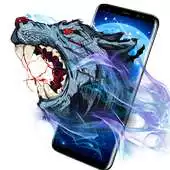 Free play online Wild Wolf Theme Blue Blood Drops Wallpaper APK