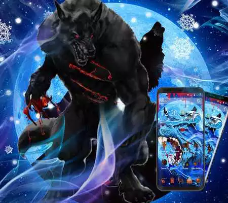 Play Wild Wolf Theme Blue Blood Drops Wallpaper Play Wild Wolf Theme Blue Blood Drops Wallpaper