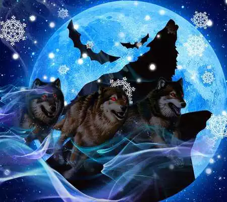 Play Wild Wolf Theme Blue Blood Drops Wallpaper Play Wild Wolf Theme Blue Blood Drops Wallpaper