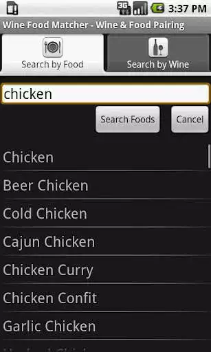 Play Wine Food Matcher and Pairing