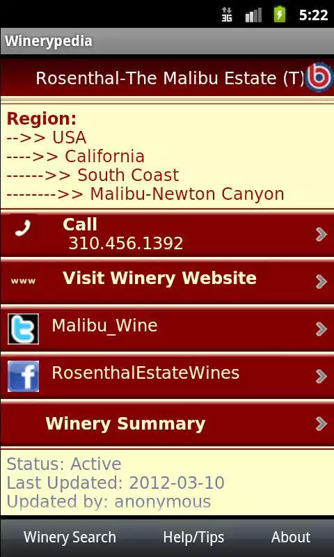 Play Winerypedia Winery Locator