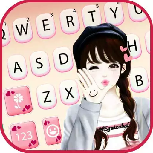 Play Wink Cute Girl Keyboard Background APK