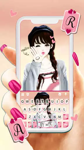 Play Wink Cute Girl Keyboard Background  and enjoy Wink Cute Girl Keyboard Background with UptoPlay