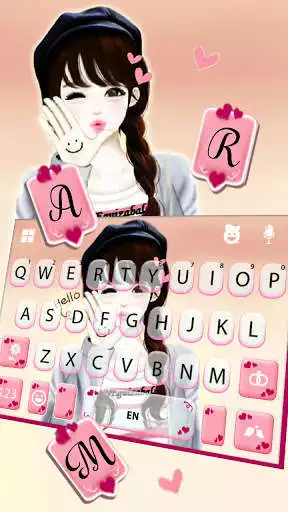 Play Wink Cute Girl Keyboard Background as an online game Wink Cute Girl Keyboard Background with UptoPlay