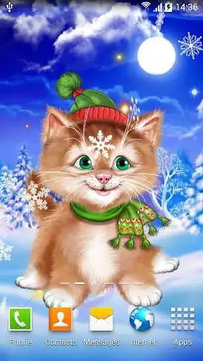 Play Winter Cat Live Wallpaper  and enjoy Winter Cat Live Wallpaper with UptoPlay