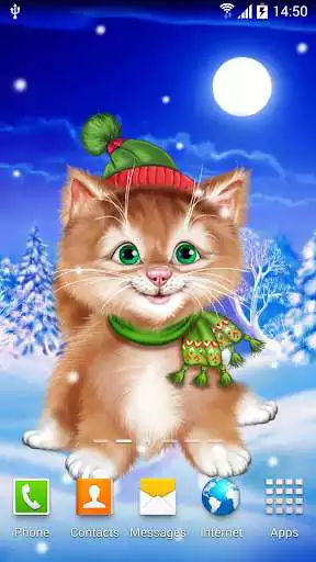 Play Winter Cat Live Wallpaper as an online game Winter Cat Live Wallpaper with UptoPlay