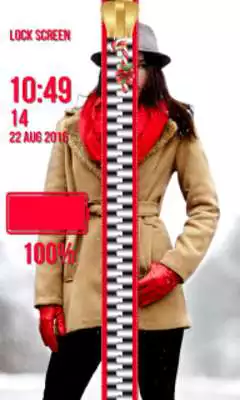 Play Winter Girl Zipper Lock Screen