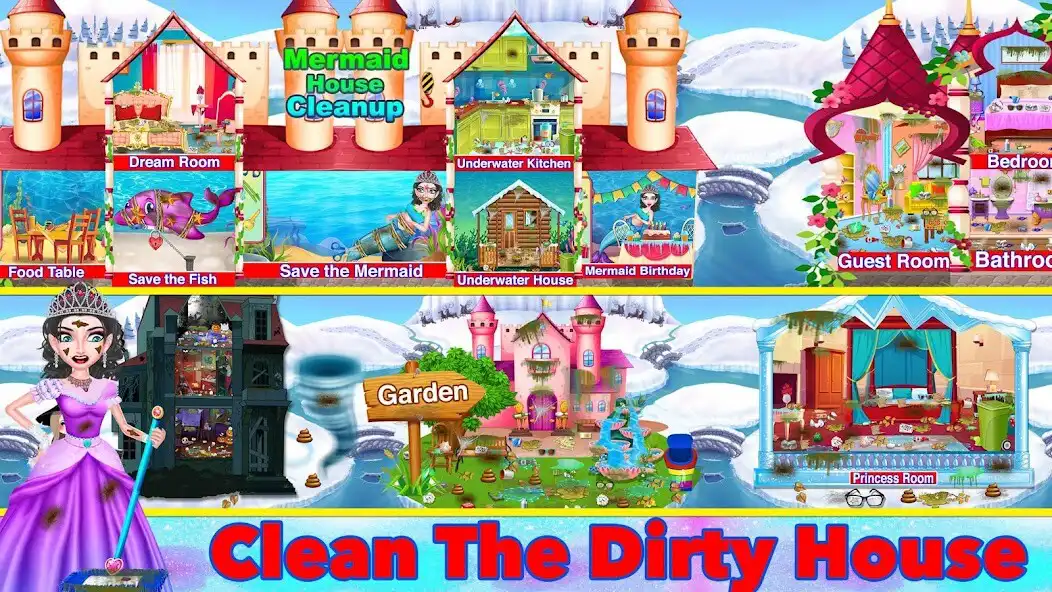 Play Winter Princess House Cleaning  and enjoy Winter Princess House Cleaning with UptoPlay