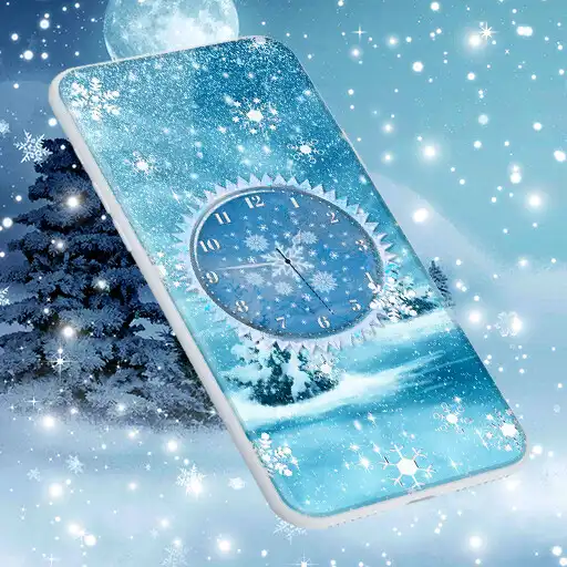 Play Winter Snow Clock Wallpaper APK