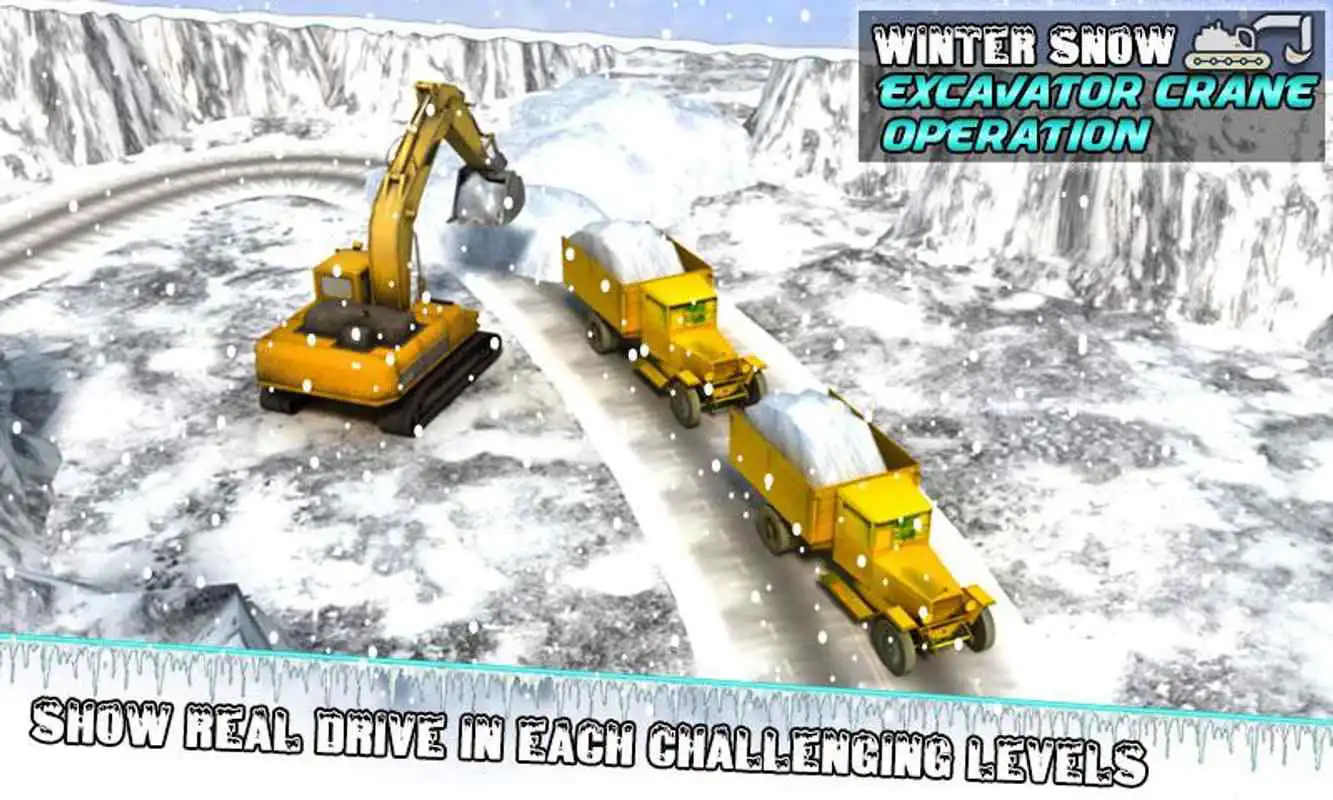Play Winter Snow Excavator Crane Op