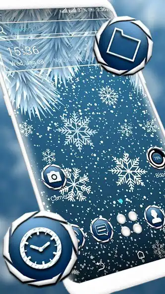 Play Winter Snowflake Launcher Theme  and enjoy Winter Snowflake Launcher Theme with UptoPlay