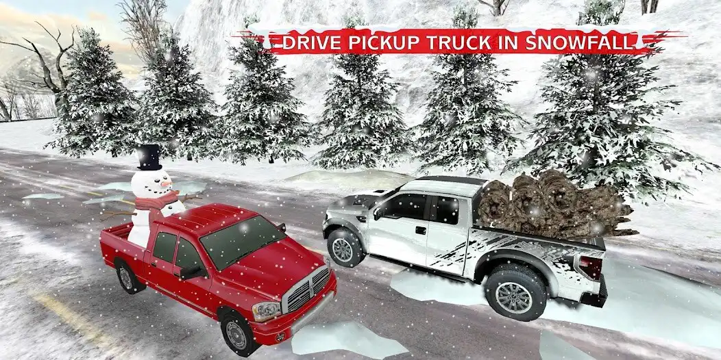 Play Winter Snow Pickup Truck Drive as an online game Winter Snow Pickup Truck Drive with UptoPlay
