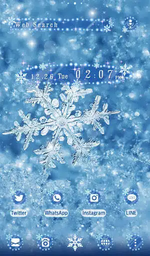 Play APK Winter Wallpaper Snowflakes Theme  and enjoy Winter Wallpaper Snowflakes Theme with UptoPlay jp.co.a_tm.android.plus_yukino_kesshou