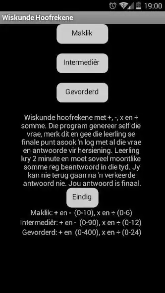 Play Wiskunde Hoofrekene  and enjoy Wiskunde Hoofrekene with UptoPlay