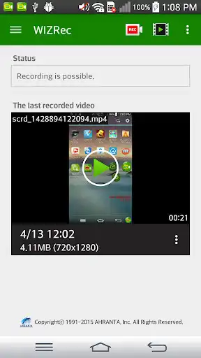 Play WIZRec - Screen Recorder as an online game WIZRec - Screen Recorder with UptoPlay