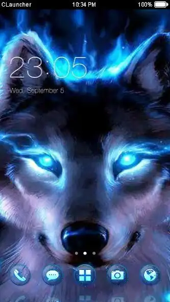 Play Wolf Blue Flames Theme Meizu  and enjoy Wolf Blue Flames Theme Meizu with UptoPlay
