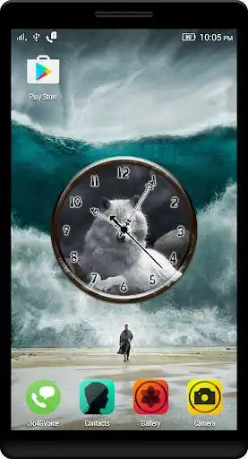 Play APK Wolf Clock Live Wallpaper  and enjoy Wolf Clock Live Wallpaper with UptoPlay losiento.theme.clock.wolf