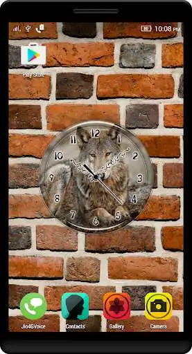 Play APK Wolf Clock Live Wallpaper  and enjoy Wolf Clock Live Wallpaper with UptoPlay losiento.theme.clock.wolf