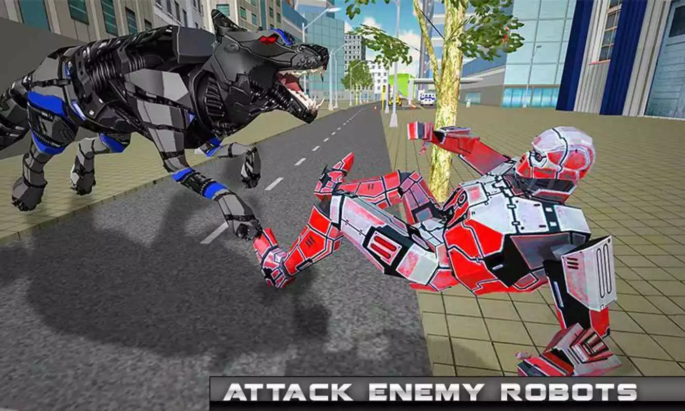 Play Wolf Robot Cop: Police Robot Transform Helicopter