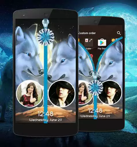 Play Wolf Zipper Lock Screen  and enjoy Wolf Zipper Lock Screen with UptoPlay