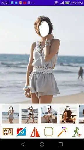 Play Women Beach Beauty Photo Frames