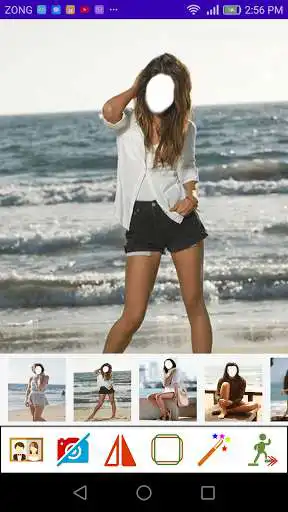 Play Women Beach Beauty Photo Frames