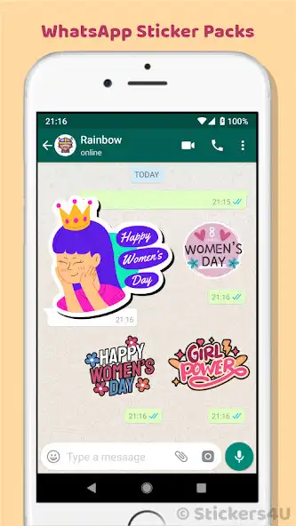 Play Womens Day Wishes Stickers v4 as an online game Womens Day Wishes Stickers v4 with UptoPlay