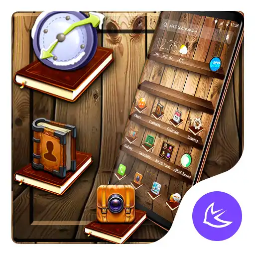 Free play online Wooden Bookshelf APUS Launcher theme APK Free play online Wooden Bookshelf APUS Launcher theme APK