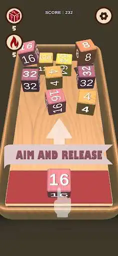 Play Wooden Cube : 2048 Merge 3D as an online game Wooden Cube : 2048 Merge 3D with UptoPlay