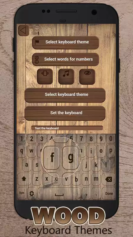 Play Wood Keyboard Themes: Wooden Keypad with Emoji