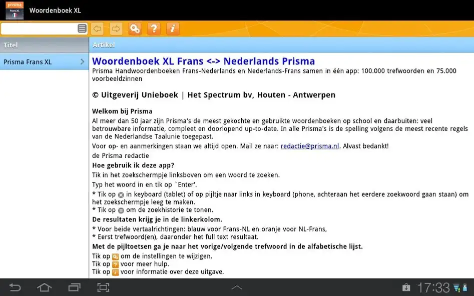 Play Woordenboek XL Frans Prisma  and enjoy Woordenboek XL Frans Prisma with UptoPlay