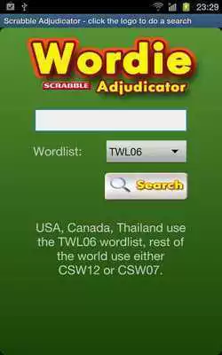 Play Wordie Scrabble Adjudicator